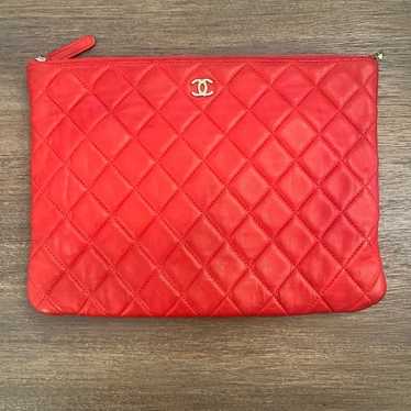 Chanel Quilted Lambskin O Case Clutch