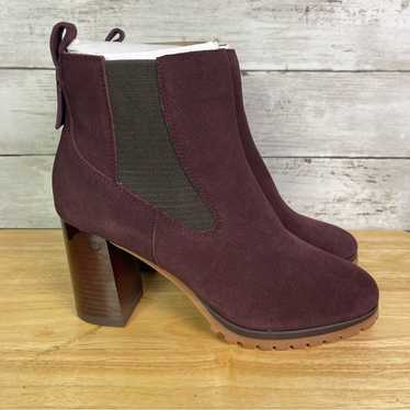 Sanctuary Ravish Chelsea Suede BootIe Burgundy Siz