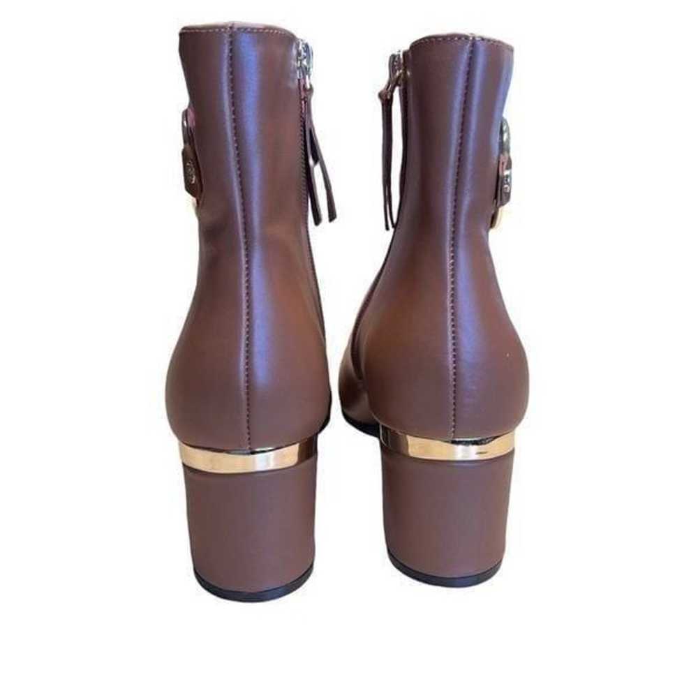 IMAN Global Chic Leather Booties with Metal Logo … - image 3