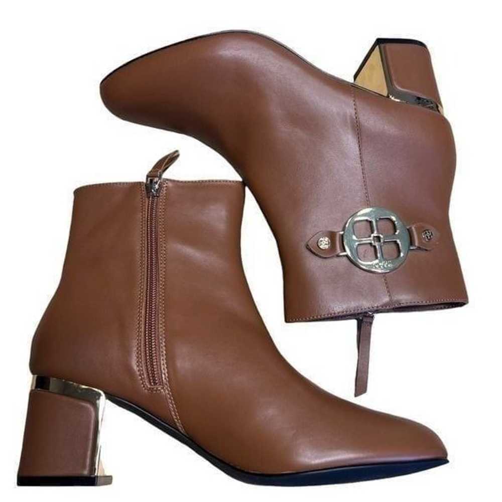 IMAN Global Chic Leather Booties with Metal Logo … - image 5