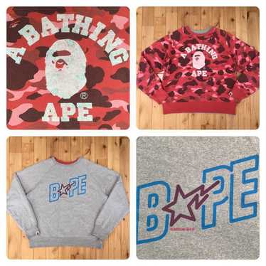 Bape 🔥Reversible🔥 BAPE sta sweat shirt red camo - image 1