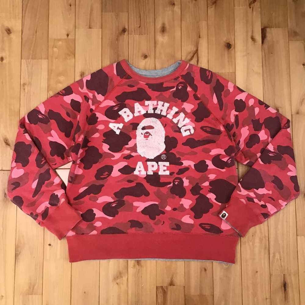 Bape 🔥Reversible🔥 BAPE sta sweat shirt red camo - image 2