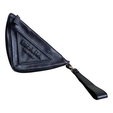 Prada Triangle leather clutch bag