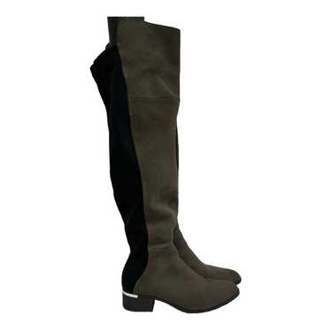 Bar III Rene Gray Suede Over the Knee Boots Size … - image 1