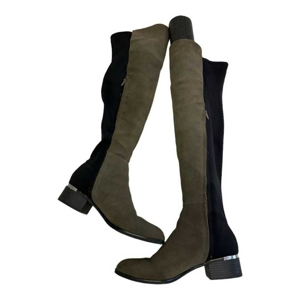 Bar III Rene Gray Suede Over the Knee Boots Size … - image 5