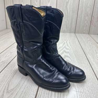 Justin Black Roper Western Cowboy Boots L3057 - W… - image 1