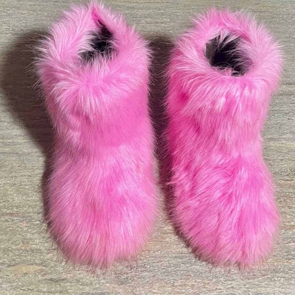 PINK fluffy/ furry boots - image 1