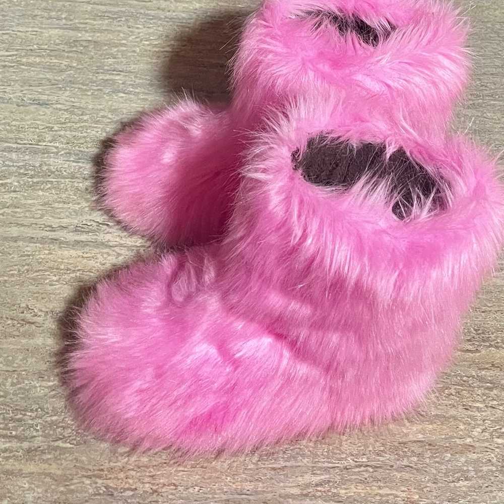 PINK fluffy/ furry boots - image 3