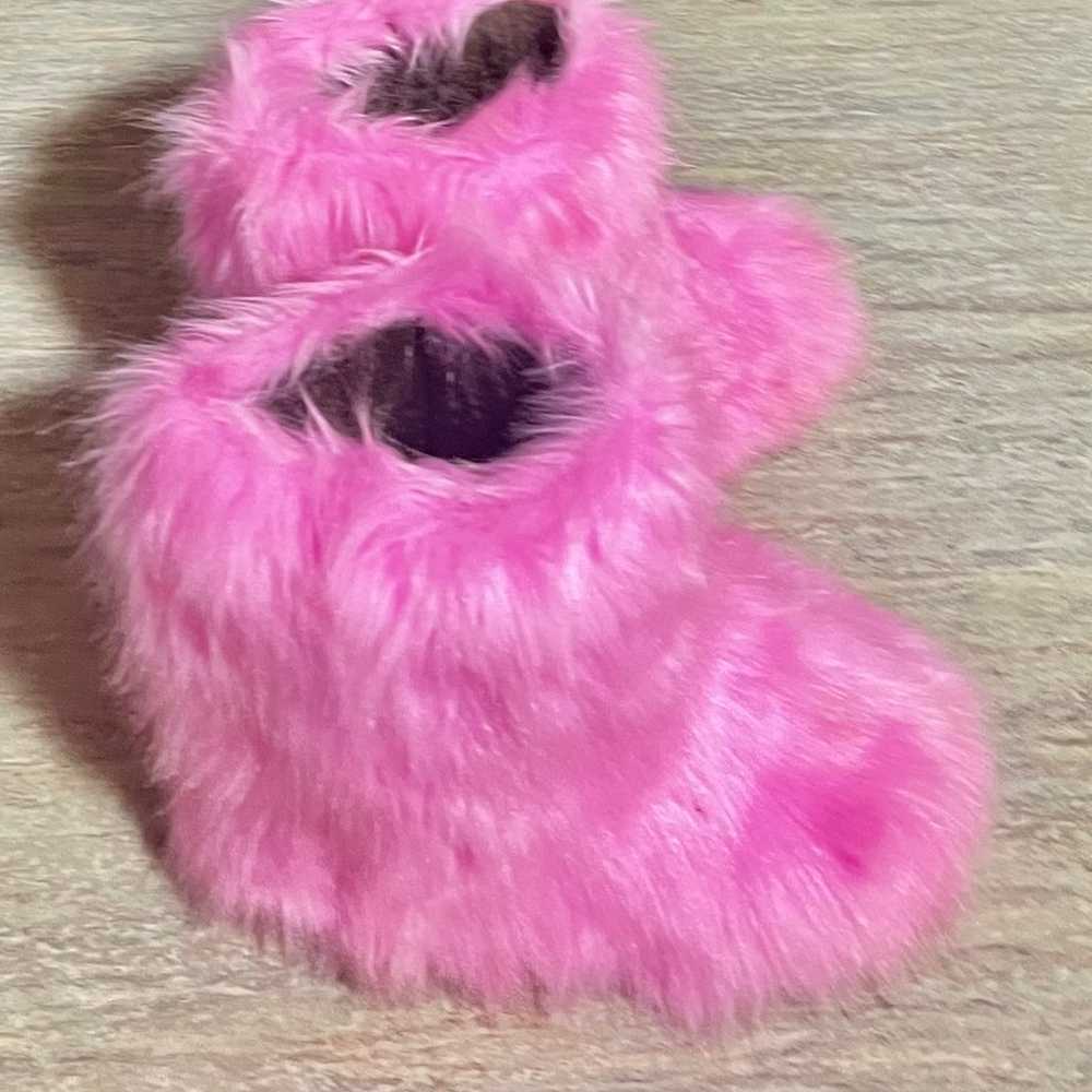 PINK fluffy/ furry boots - image 4