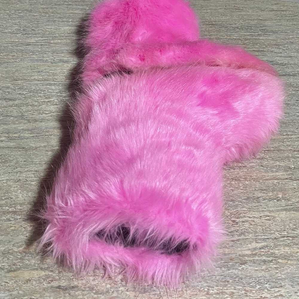 PINK fluffy/ furry boots - image 7