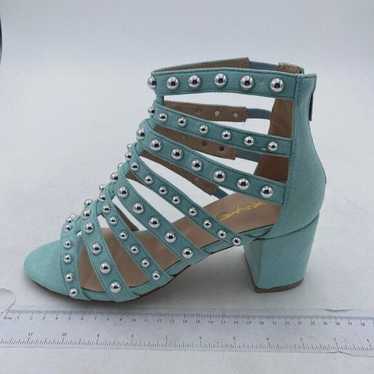 XYD Sky Blue Chunky High Heel Sandals Open Toe T-S