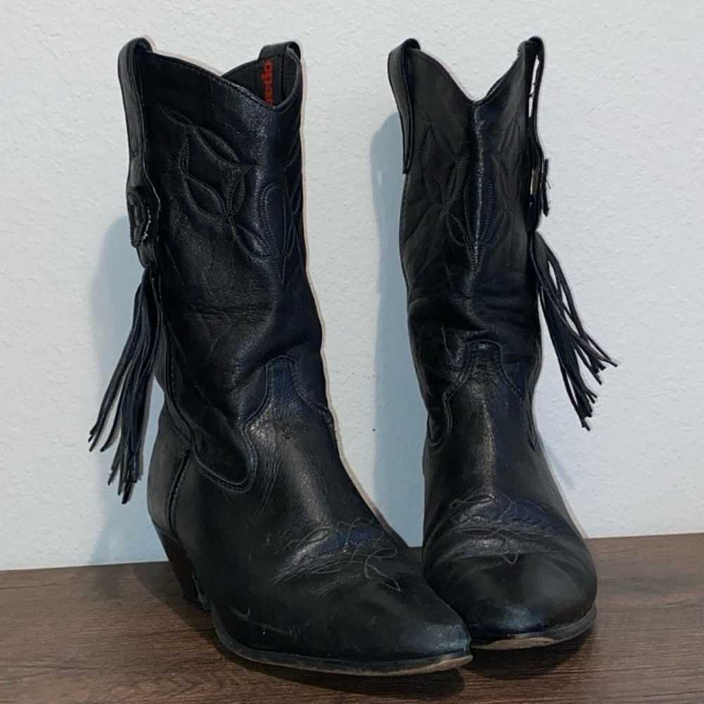 Laredo Vintage Black Leather Cowboy Western Boots… - image 1