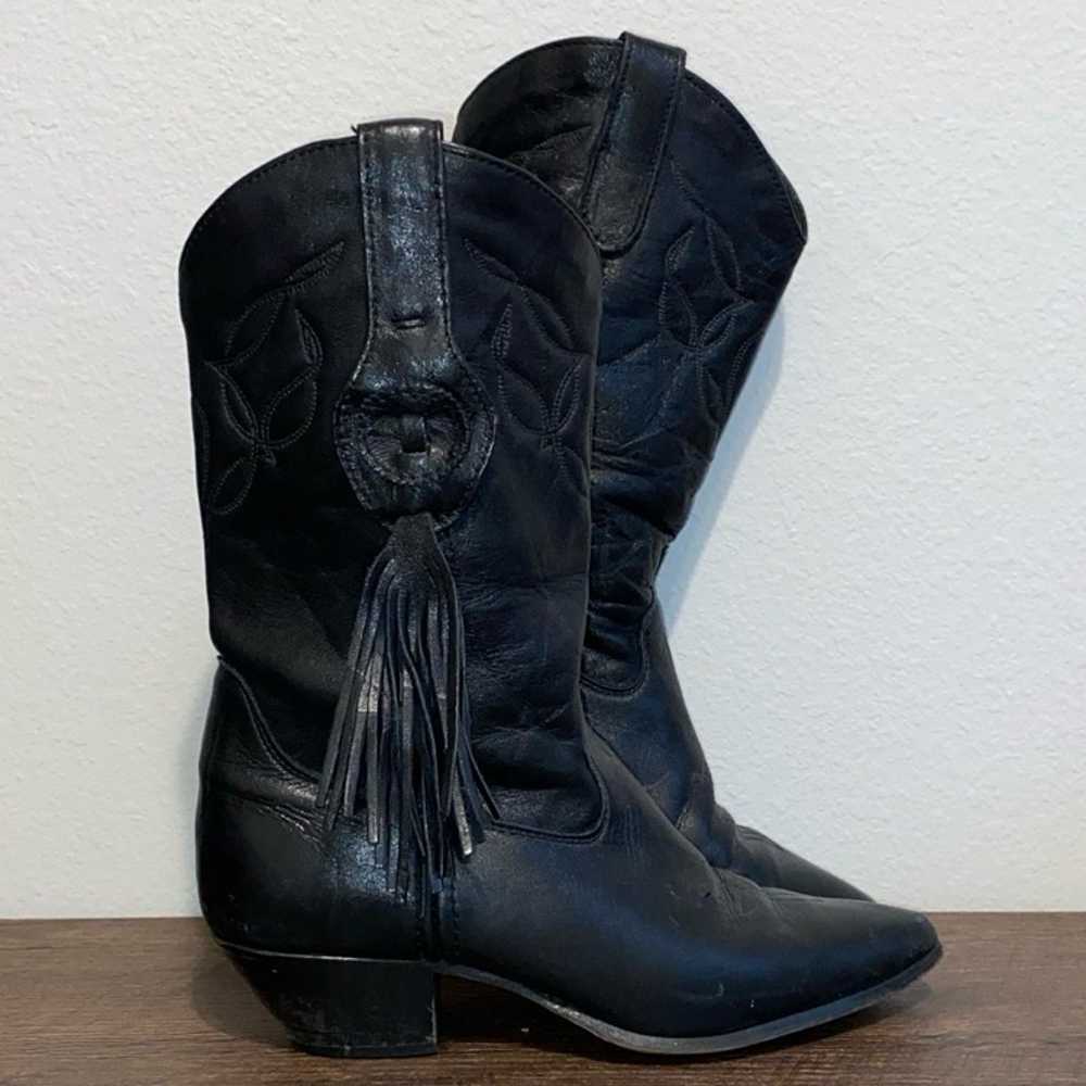 Laredo Vintage Black Leather Cowboy Western Boots… - image 2