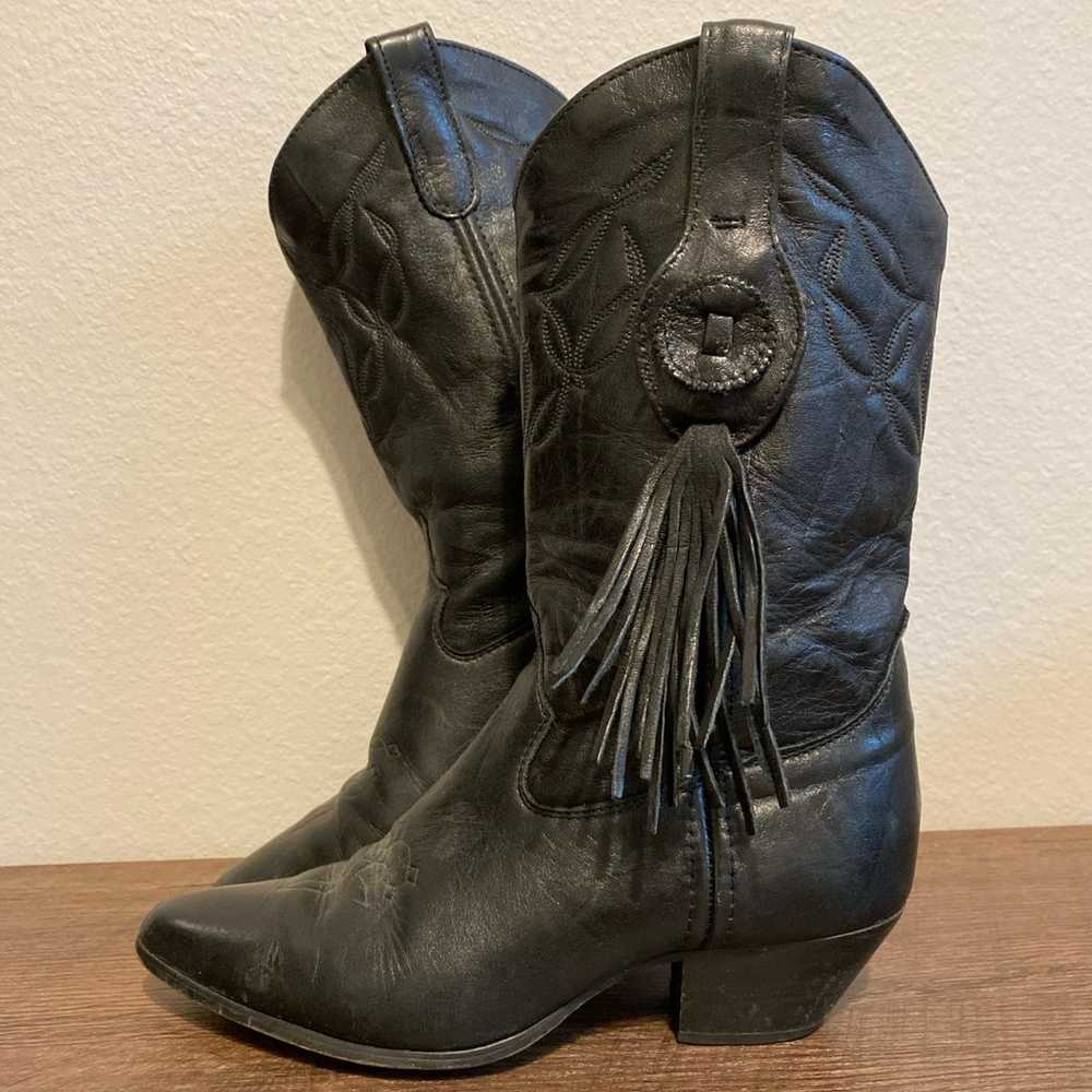 Laredo Vintage Black Leather Cowboy Western Boots… - image 3