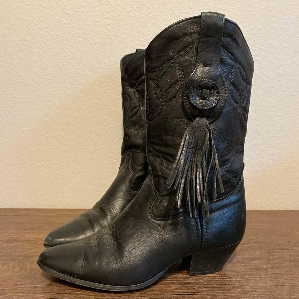 Laredo Vintage Black Leather Cowboy Western Boots… - image 4