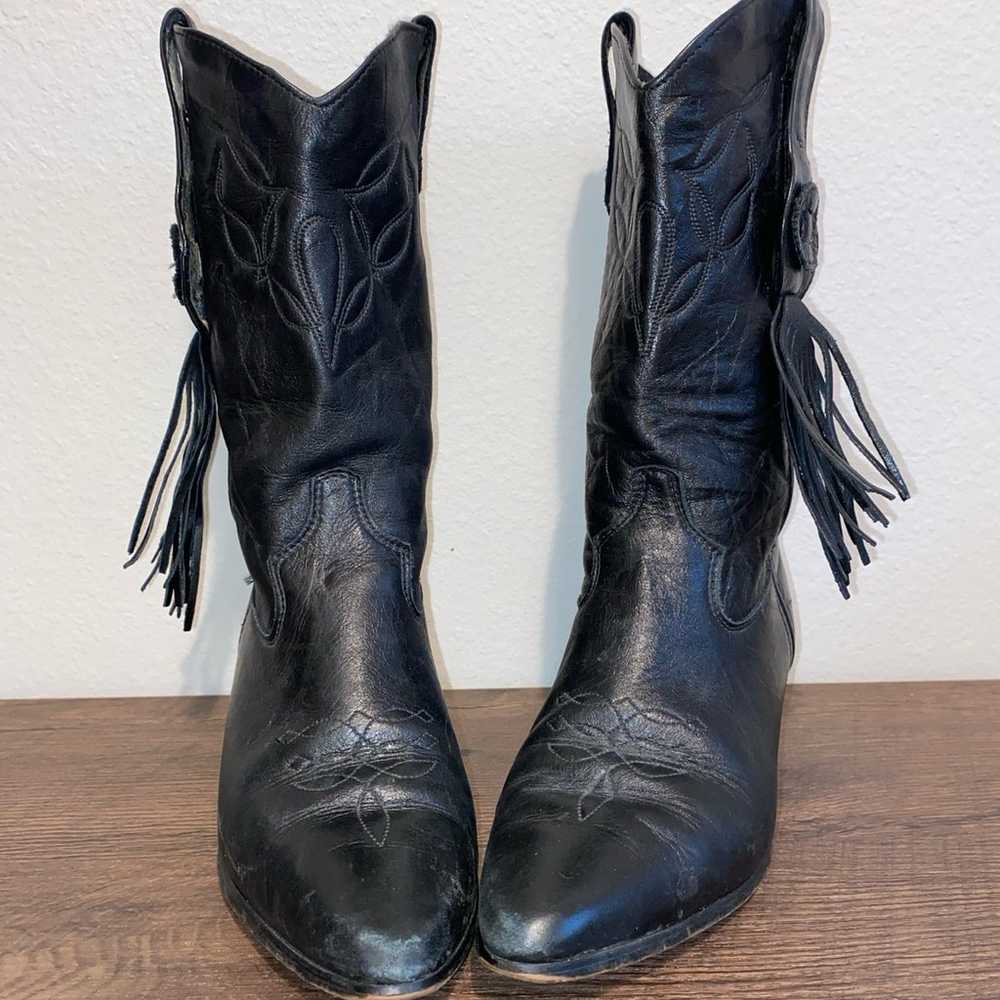 Laredo Vintage Black Leather Cowboy Western Boots… - image 7