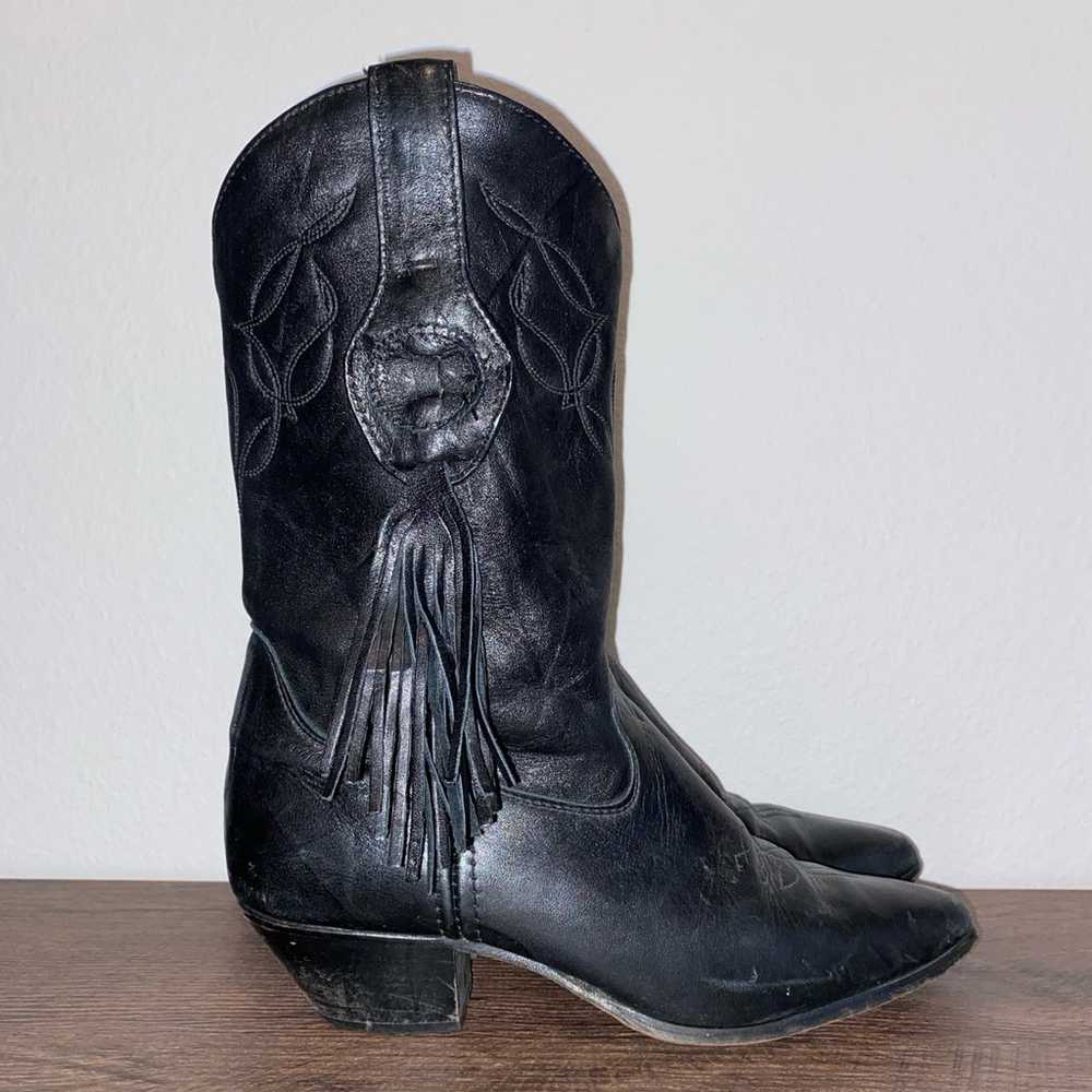 Laredo Vintage Black Leather Cowboy Western Boots… - image 9