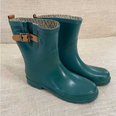 Chooka Top Solid Mid Hunter Green Rubber Mid Calf 