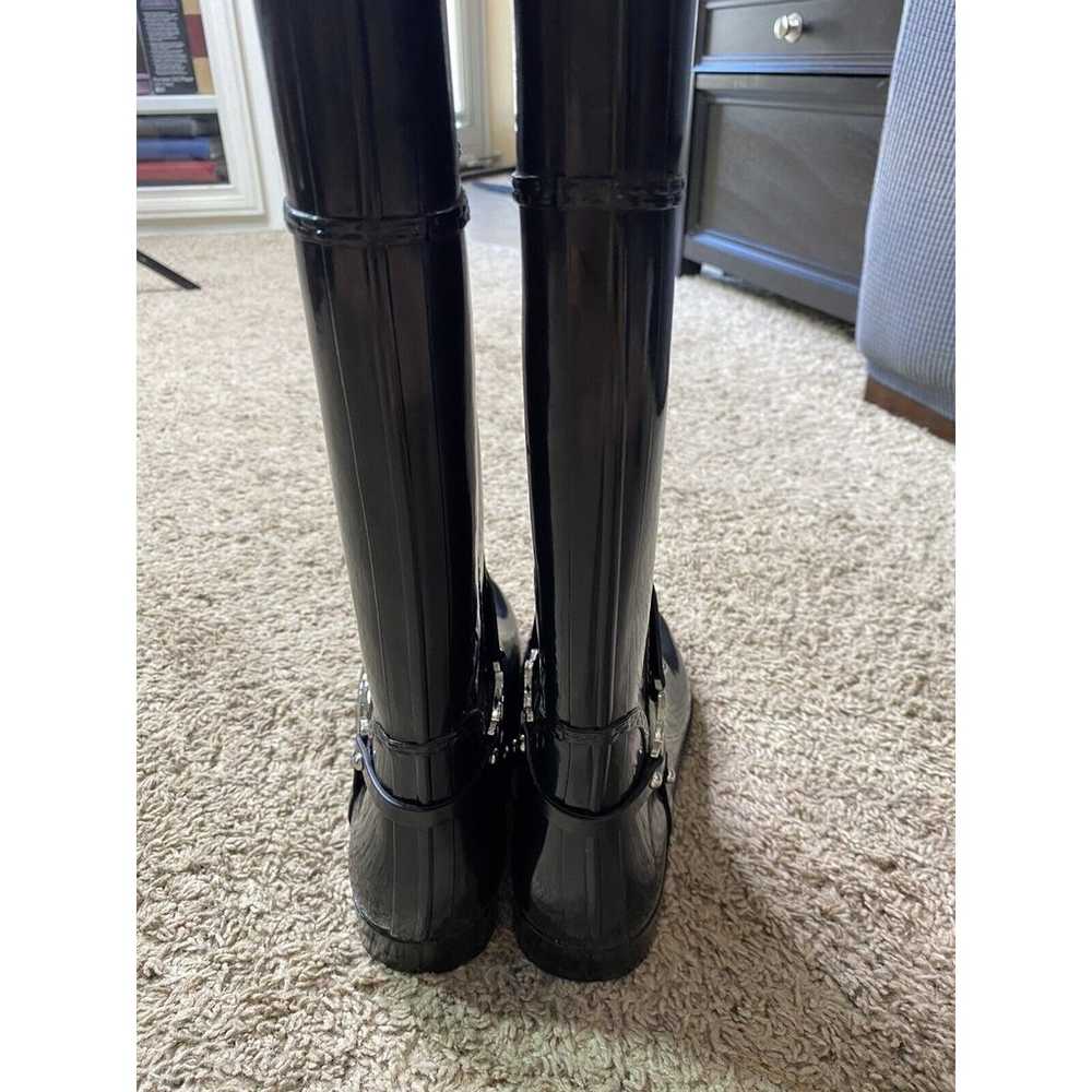 Michael Kors women black tall rubber rain boots U… - image 4