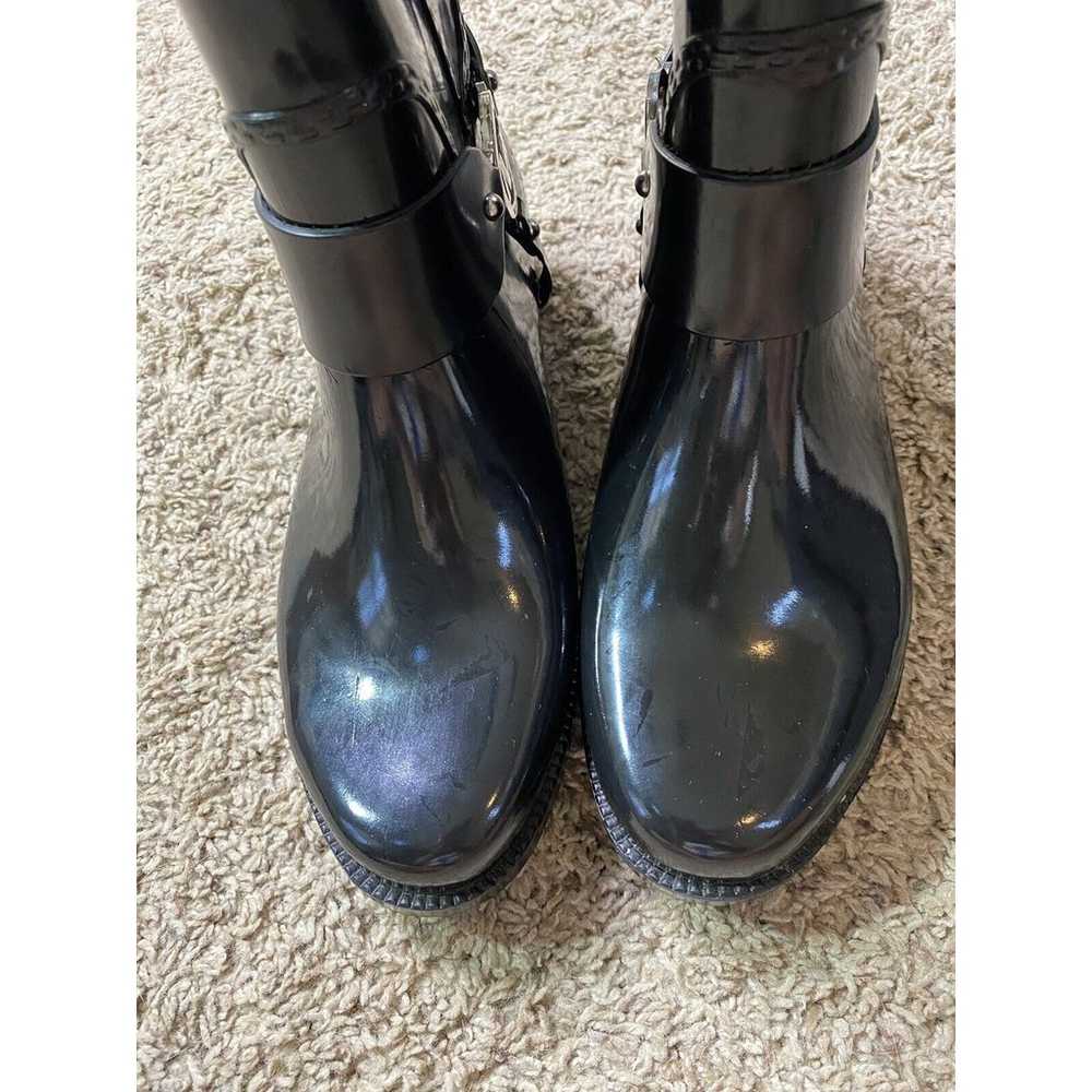 Michael Kors women black tall rubber rain boots U… - image 6