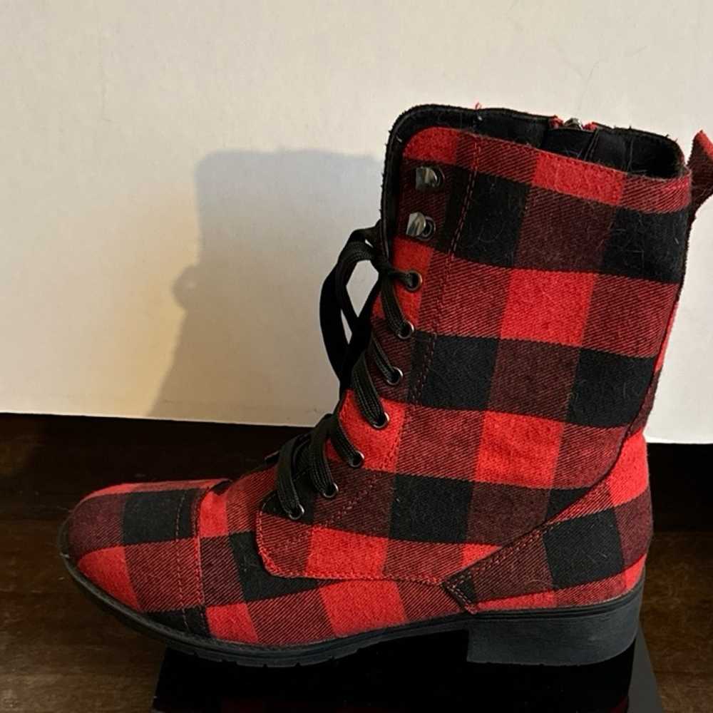 Boots Hot Topic Plaid Women Size 8 - image 6