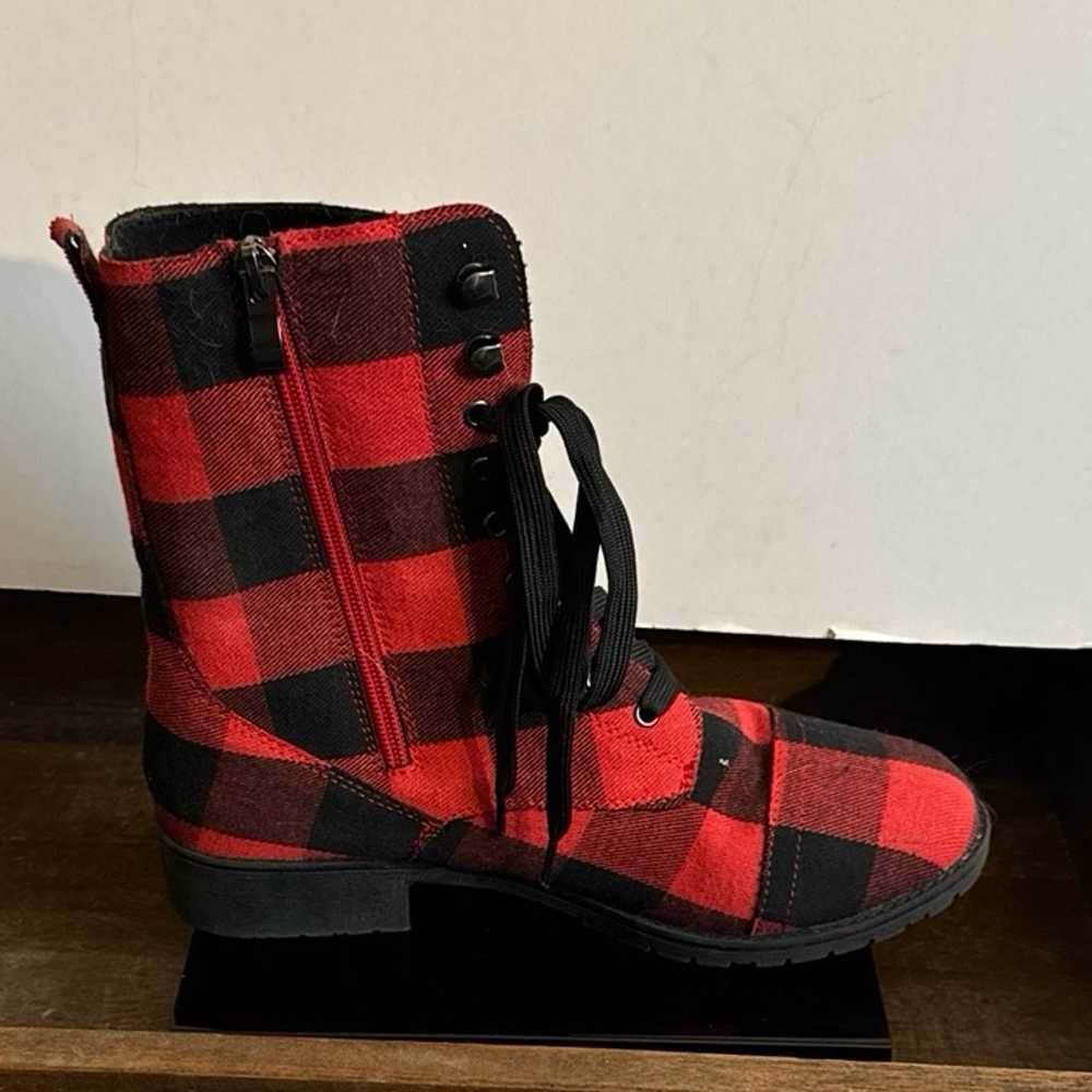 Boots Hot Topic Plaid Women Size 8 - image 8