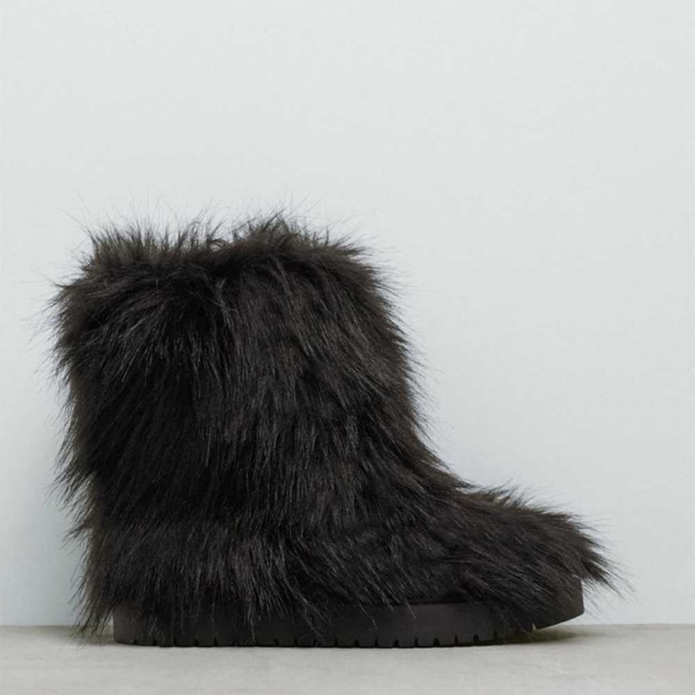 Zara fur boots size 7.5 - image 1