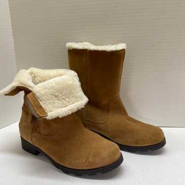 sorel emelie foldover waterproof suede Y5 W6-6.5