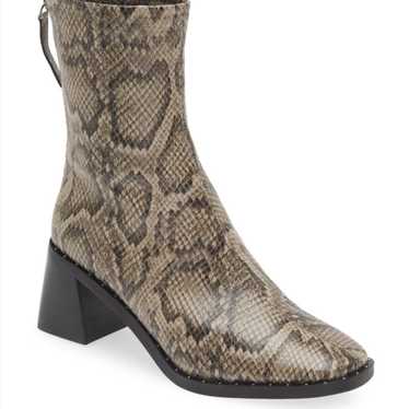 Open Edit Giah snakeskin block heel zip boots new… - image 1