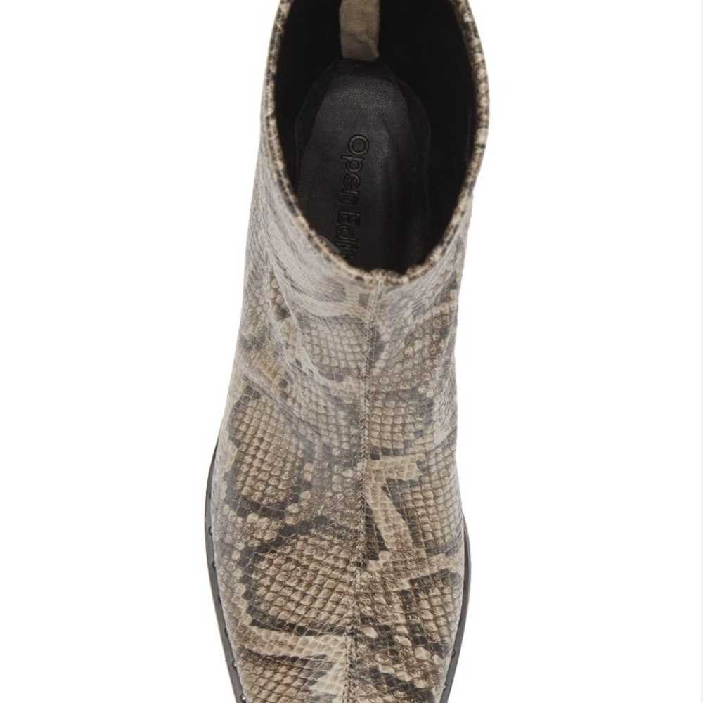 Open Edit Giah snakeskin block heel zip boots new… - image 2