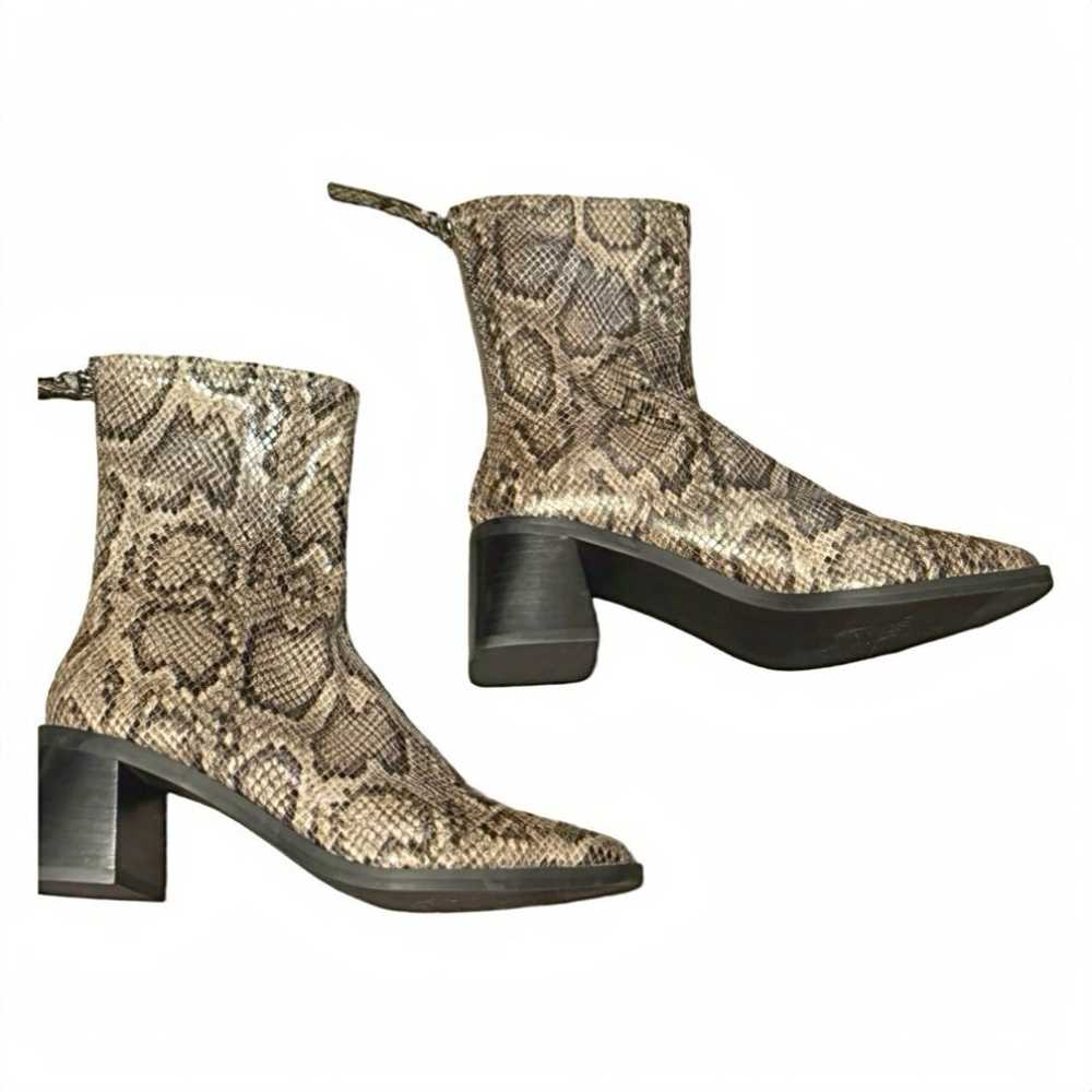 Open Edit Giah snakeskin block heel zip boots new… - image 3