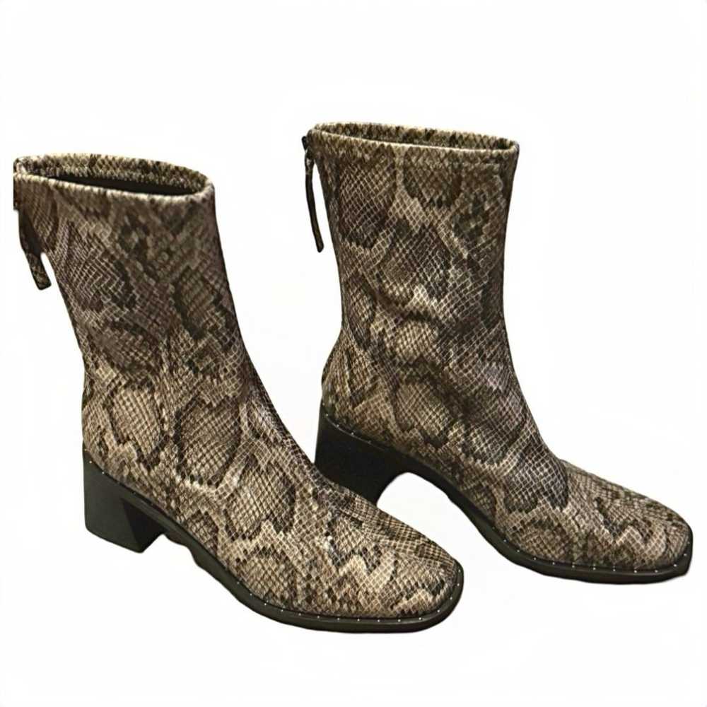 Open Edit Giah snakeskin block heel zip boots new… - image 4