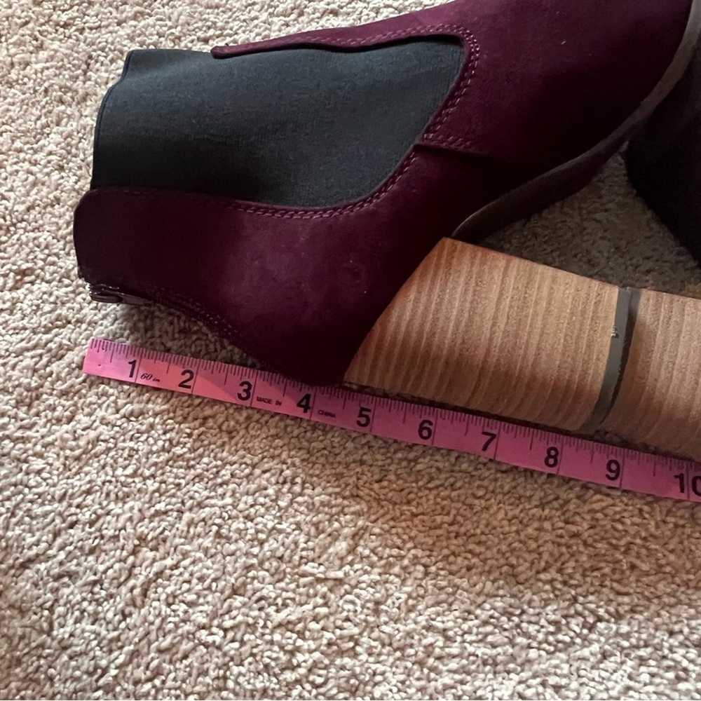 Lane Bryant Burgundy Suede Chelsea Boots Size 9 P… - image 8