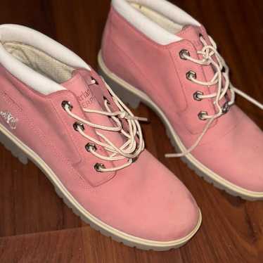 Pink timberland boots