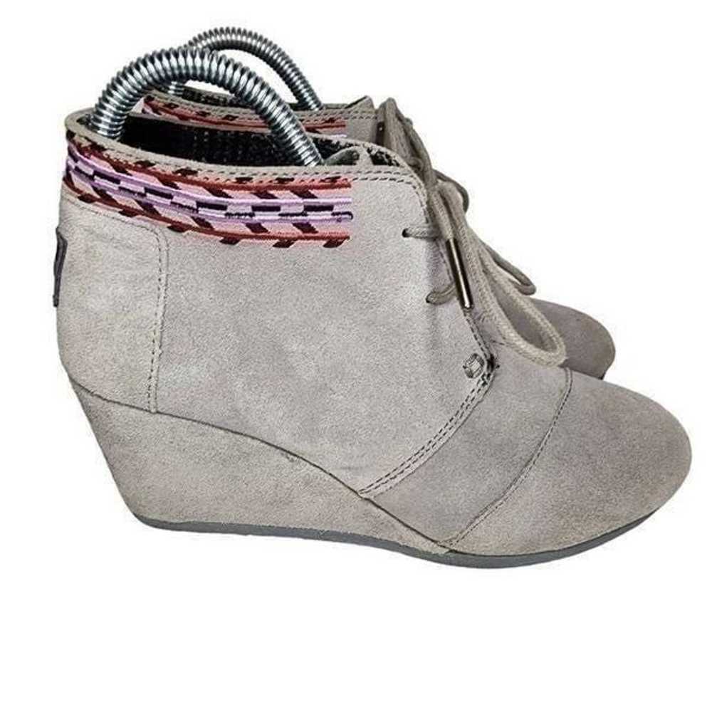 Toms Women Shoes, Grey Suede Aztec Print Ankle Bo… - image 10