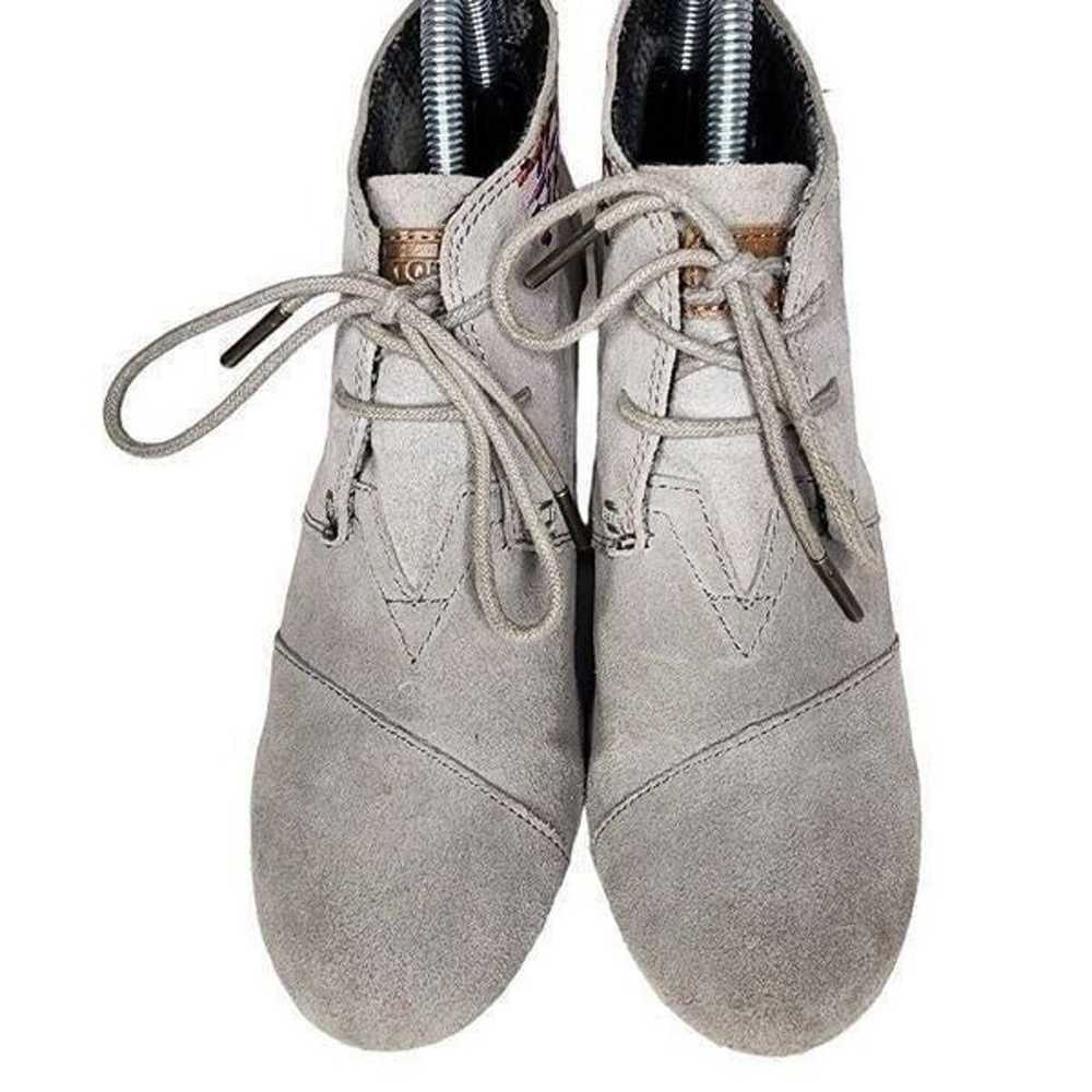 Toms Women Shoes, Grey Suede Aztec Print Ankle Bo… - image 4