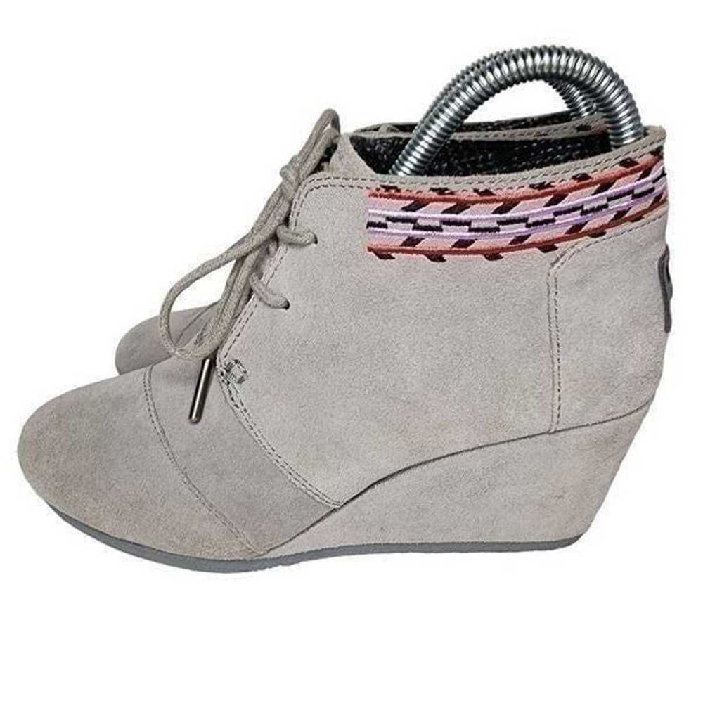 Toms Women Shoes, Grey Suede Aztec Print Ankle Bo… - image 8