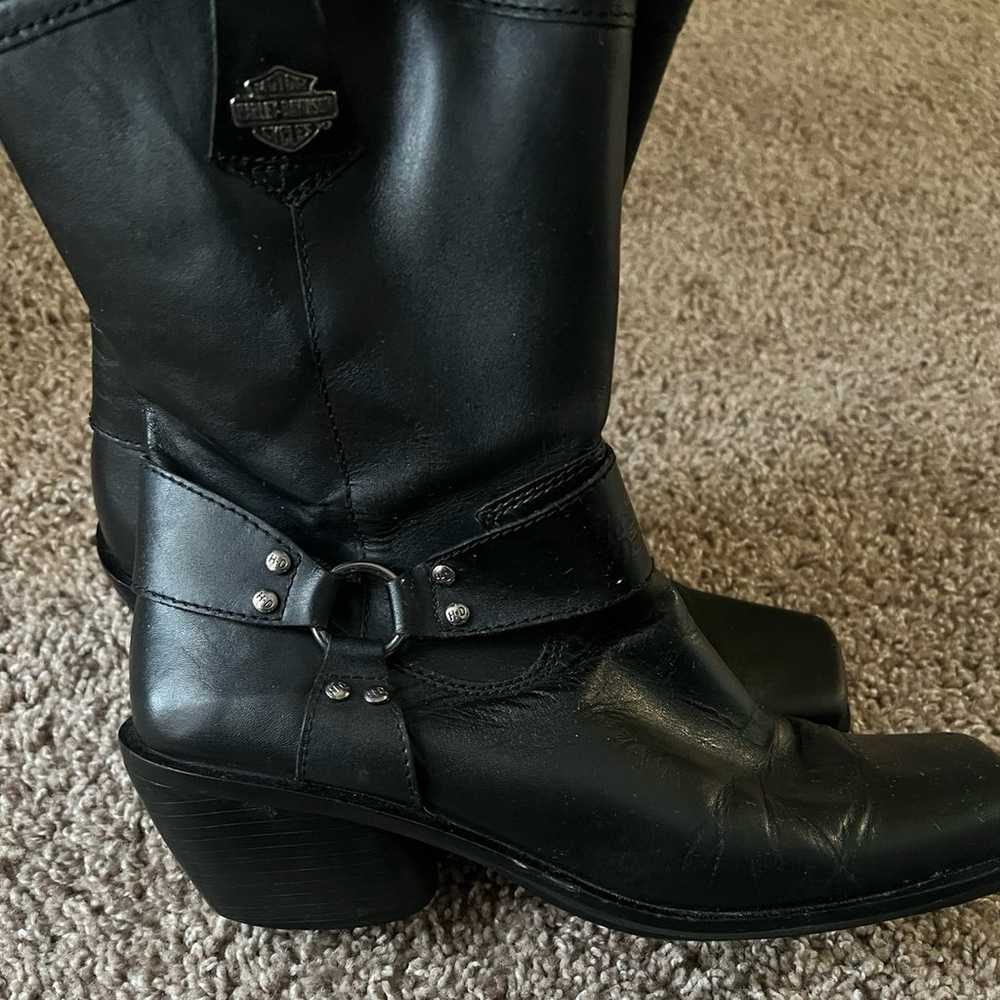 Harley Davidson Women's Black Leather Boots 84964… - image 3