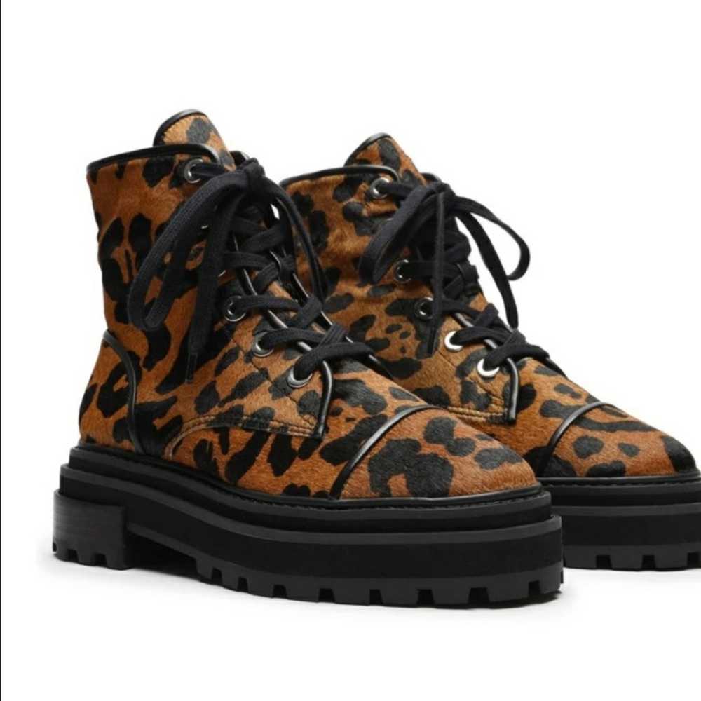 NWT  Combat Boots Schutz Maylova Animal Print Che… - image 3