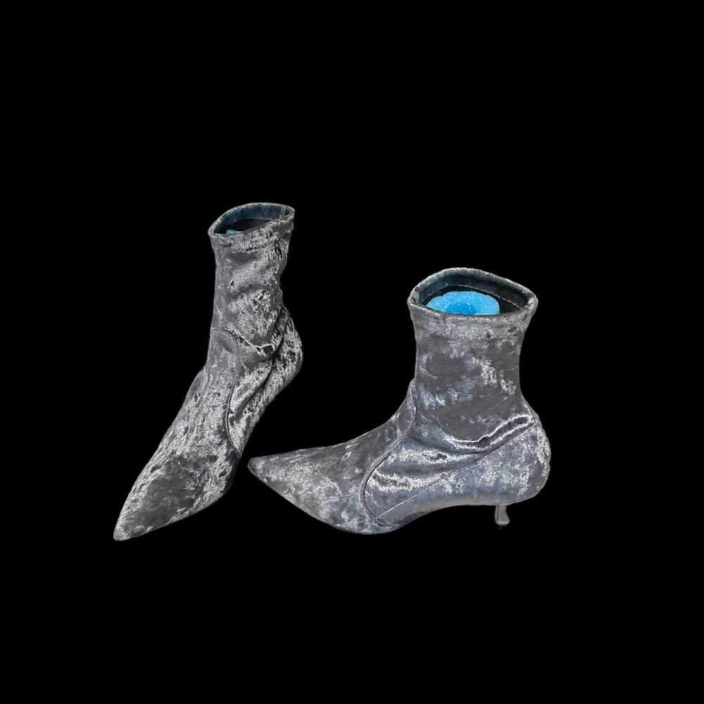 M Gemi Grey Velvet Short Boots - image 1