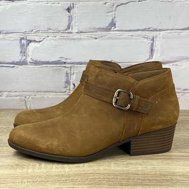 Clarks Adreena Brown Leather Buckle Ankle Boots Wo