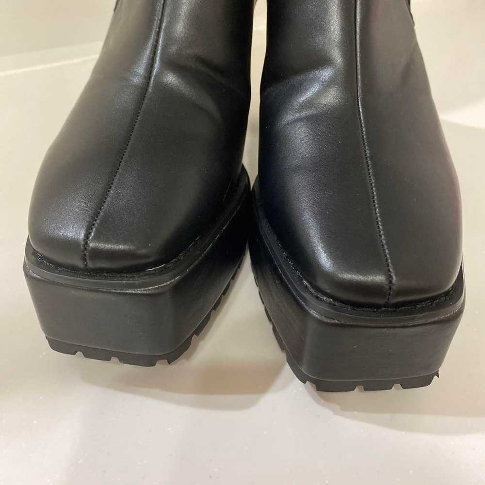 Black leather side gore boots with platform sole … - image 10