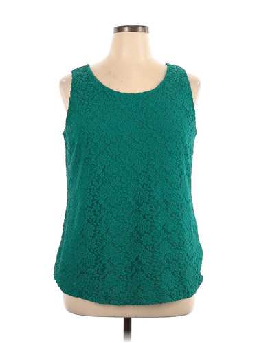 Susan Graver Women Green Sleeveless Blouse 1X Plus