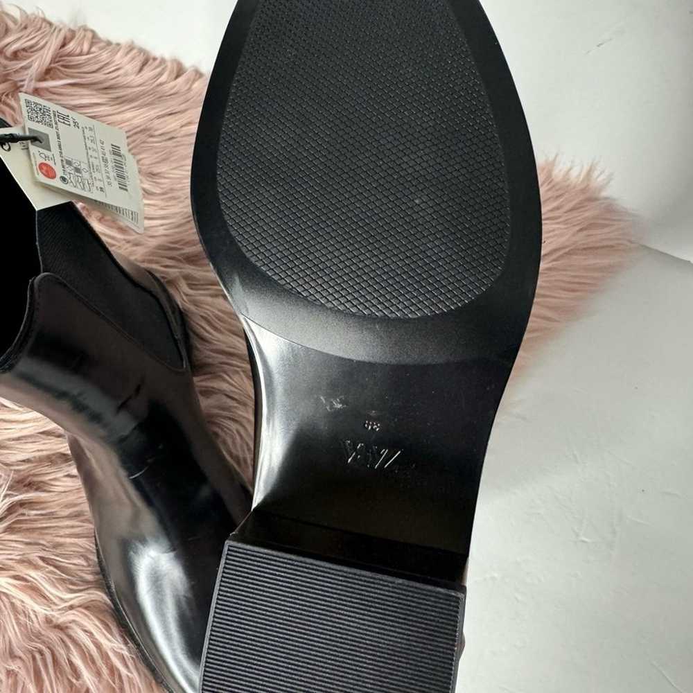 Zara Chelsea Boots Leather Black Size EU 39 US 8 - image 6