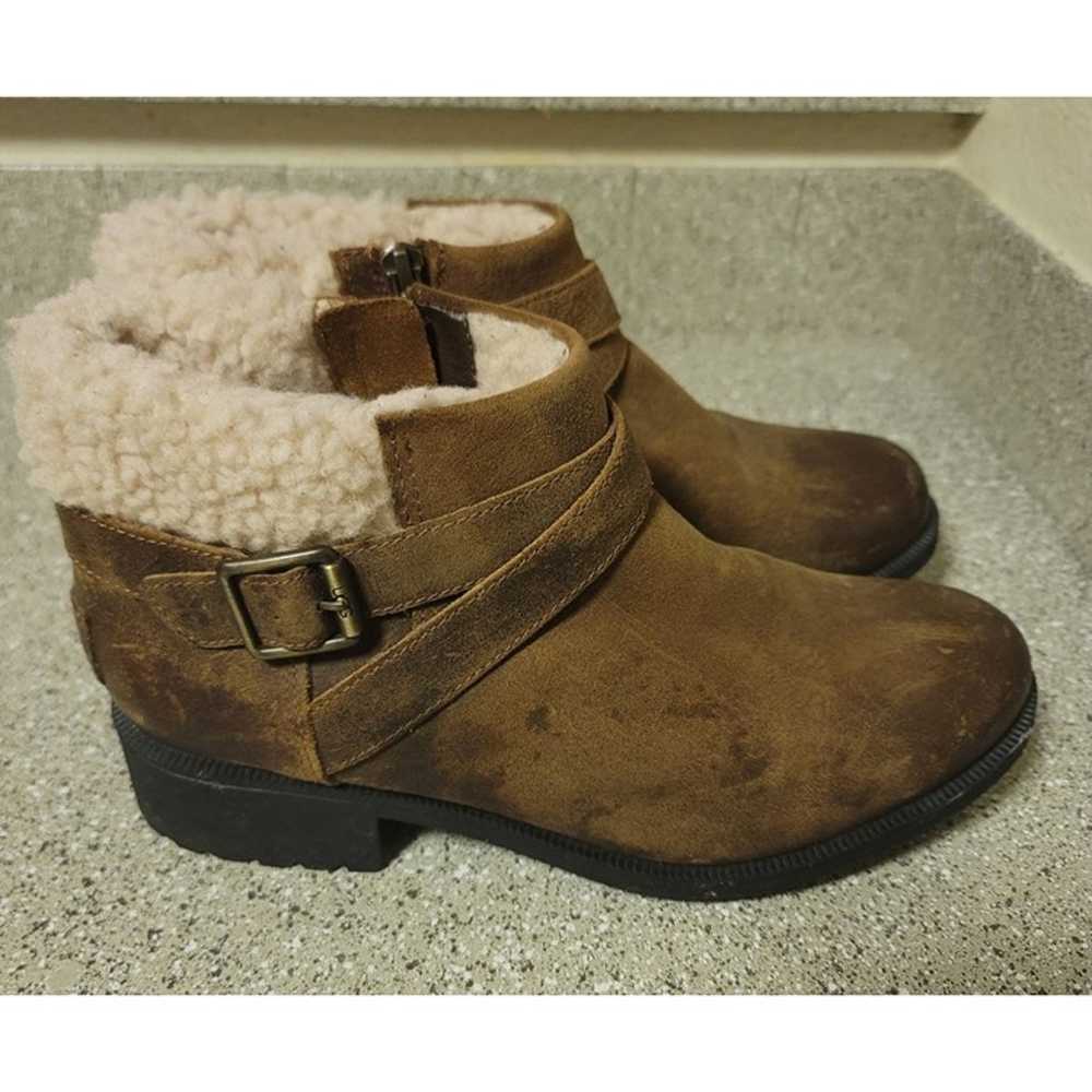 UGG Benson 1095151 Brown Shearling Leather Ankle … - image 3