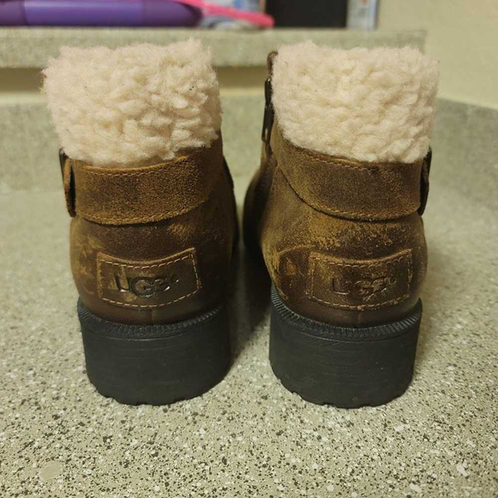 UGG Benson 1095151 Brown Shearling Leather Ankle … - image 4