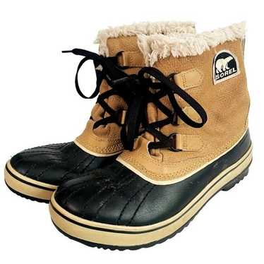 Sorel Brown and Black Suede Snow Boots Size 7