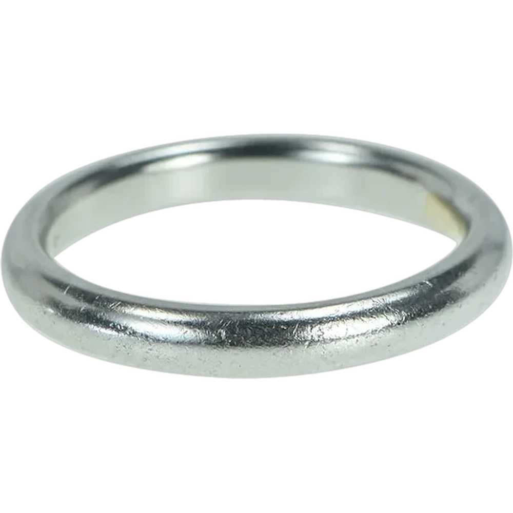 Platinum 3.3mm Classic Vintage Plain Wedding Band… - image 1