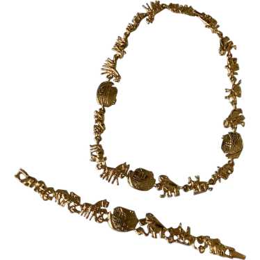 Vintage Noah’s Ark Necklace & Bracelet Set - image 1