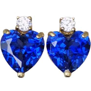 Fun & Cute Heart Shaped Synthetic Deep Blue Sapph… - image 1